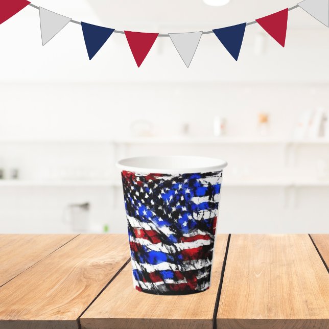 Gobelets En Papier 4 juillet coupe en papier "American Flag" (Créateur téléchargé)