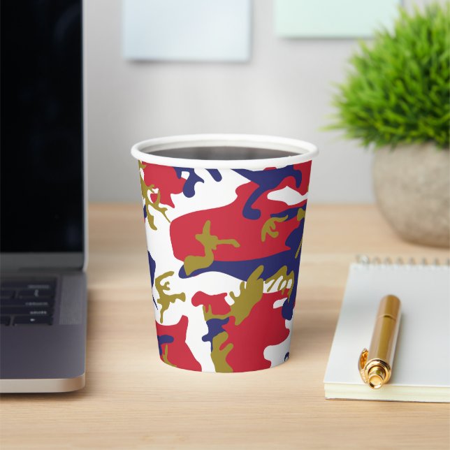 Gobelets En Papier 4th of July, Independence day, Camouflage Gold (Insitu)