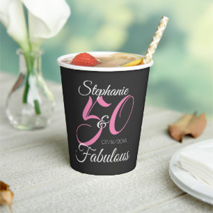 Gobelets En Papier 50 ans et Fabuleux Fête d'anniversaire personnalis
