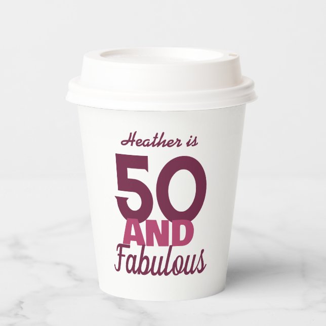 Gobelets En Papier 50 et Fabuleux anniversaire (Recto)