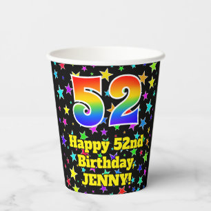 Gobelets En Papier 52e jour : Fun Stars Pattern and Rainbow 52
