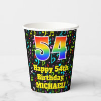 54e anniversaire : Fun Music Notes Motif, Rainbow