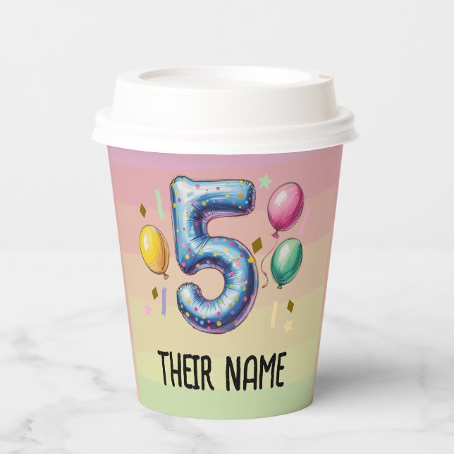 Gobelets En Papier 5th birthday party no theme (Recto)