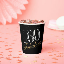 Gobelets En Papier 60 et fabuleux Elegant White Script Anniversaire