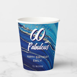Gobelets En Papier 60 et Fabulous Marble Parties scintillant Annivers