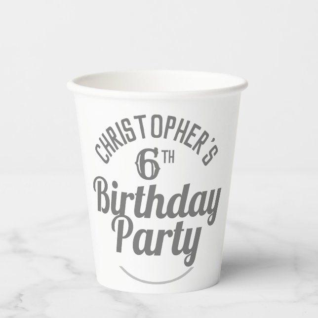 Gobelets En Papier 6e anniversaire de l'enfant (Recto)