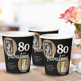 Gobelets En Papier 80 et Fabulous Gold Parties scintillant 2 Photo 80