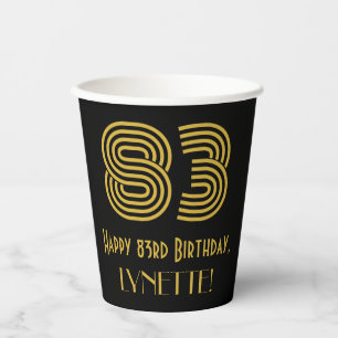 Gobelets En Papier 83e Anniversaire : Apparence inspirée d'Art Déco “