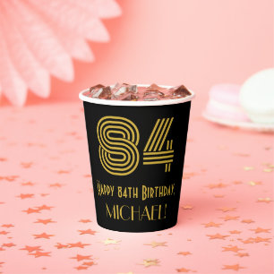 Gobelets En Papier 84e anniversaire : Art Déco Inspiré Look "84" & No
