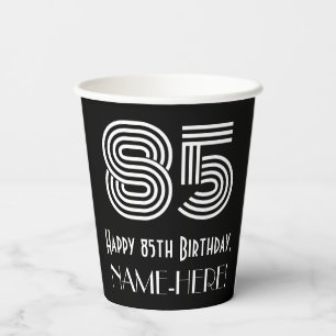 Gobelets En Papier 85e anniversaire — Art Déco Inspiré Look "85" + No