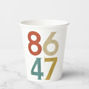 Gobelets En Papier 86 47 Trump Cool rétro anti-Trump