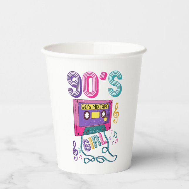 Gobelets En Papier 90's Mix Tape Girl Cassette Anniversaire (Gauche)