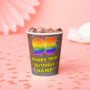 Gobelets En Papier 95e anniversaire : Arc en ciel inspiré par les gra