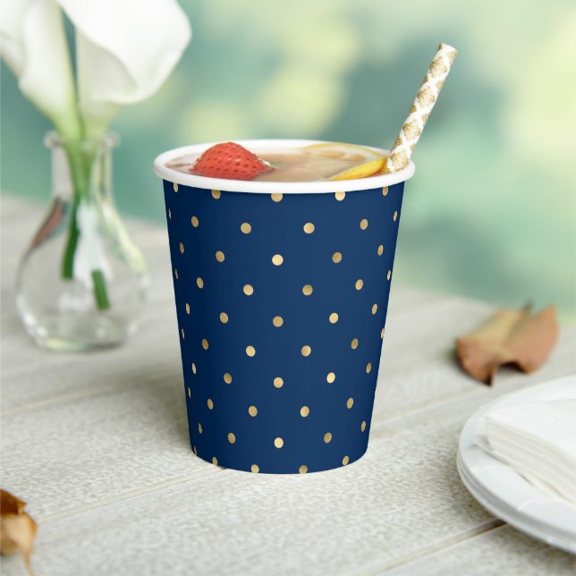 Gobelets en papier à motif pois dorés (Insitu)