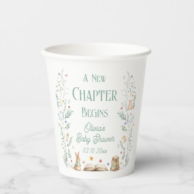 Gobelets En Papier A New Chapter Baby Shower (Recto)