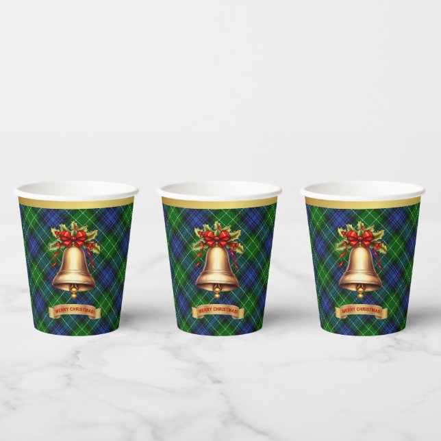 Gobelets En Papier Abercrombie Tartan personnalisé Noël (Multi)