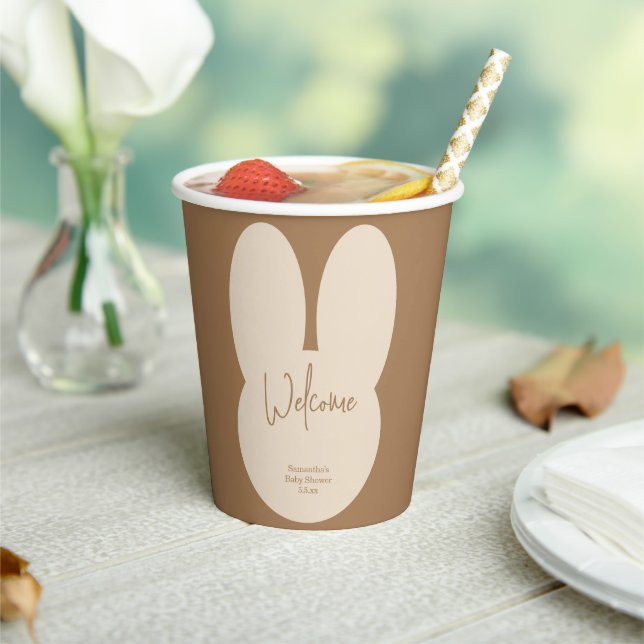 Gobelets En Papier Accueil simple du baby shower de lapin (Insitu)