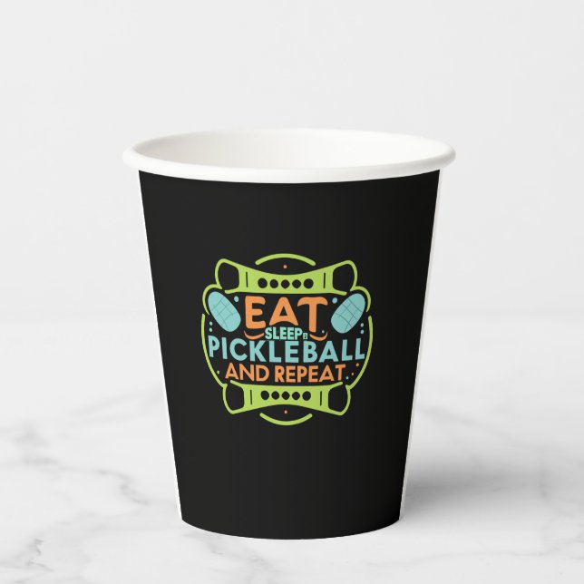 Gobelets En Papier Ace Court avec Pickleball (Recto)