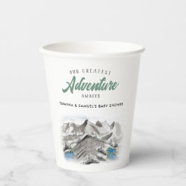 Gobelets En Papier Adventure Await Couples Baby shower Mountains