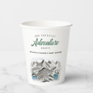 Gobelets En Papier Adventure Await Couples Baby shower Mountains