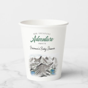 Gobelets En Papier Adventure Await Forest Baby shower Mountains