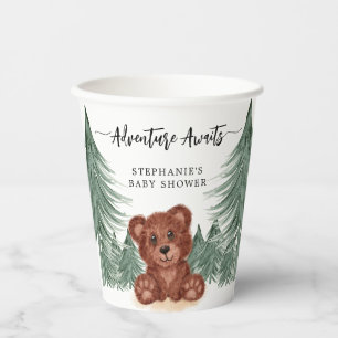 Gobelets En Papier Adventure Await Forest Woodland Baby shower