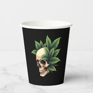 Gobelets En Papier Aesthetic Goth Grunge Skull Tropical Monstera Leaf