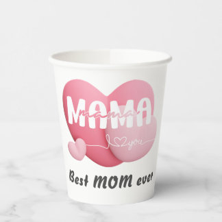 Gobelets En Papier Affection "Meilleure MOM jamais" en papier