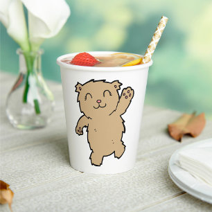 Gobelets En Papier Agiter Adorable Ours Souriant