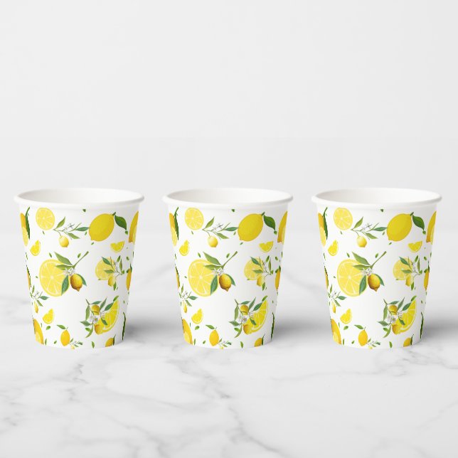 Gobelets En Papier Agrumes TROPICALES FRUITS D'ÉTÉ Citrons d'orange (Multi)