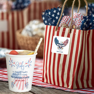 Gobelets En Papier Aigle chauve patriotique Amérique 250e 4 juillet