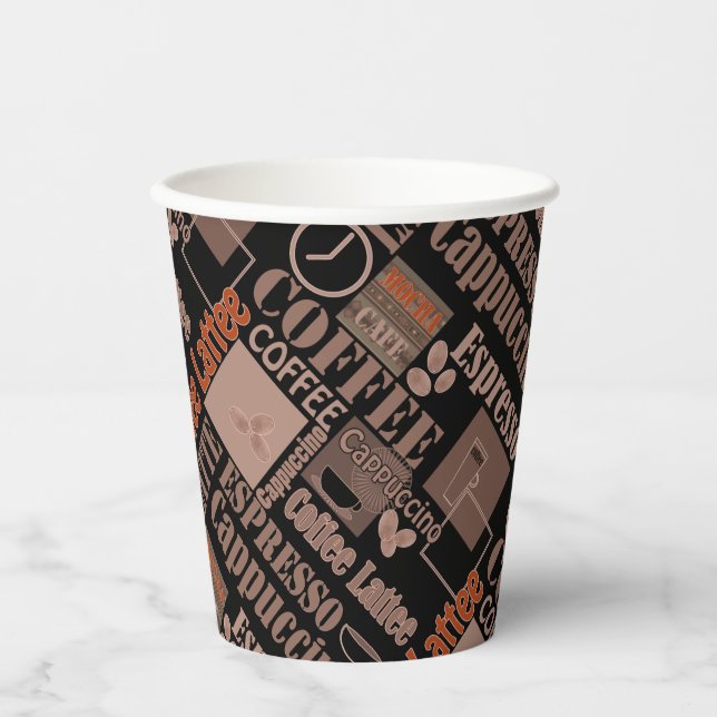 Gobelets En Papier Aimer les tasses de papier de poche de café (Recto)