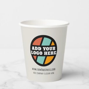 Gobelets En Papier Ajouter votre entreprise Logo Site Web Entreprise