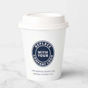 Gobelets En Papier Ajouter Votre Entreprise Logo Site Web Entreprise