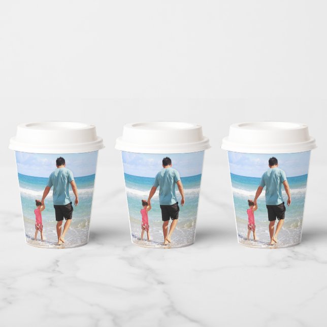 Gobelets En Papier Ajouter votre propre photo et/ou texte (Multi)