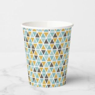 Gobelets En Papier Ajoutez votre nom Motif triangle géométrique