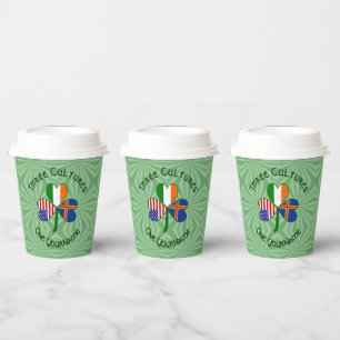 Gobelets En Papier Ålander shamrock américano-irlandais avec texte pe