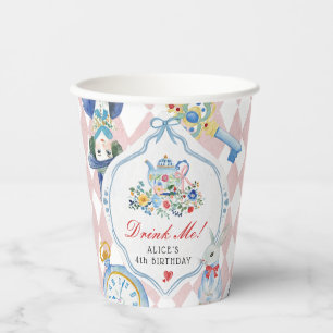 Gobelets En Papier Alice au Pays des Merveilles Fête d'anniversaire '