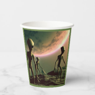 Gobelets En Papier ALIENS gris SF 2