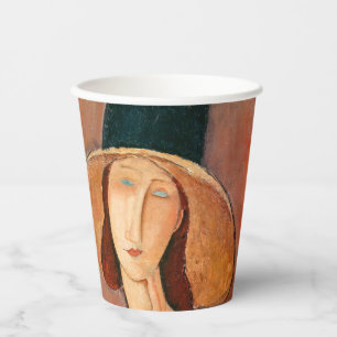 Gobelets En Papier Amedeo Modigliani - Jeanne Hebuterne en grand Casq