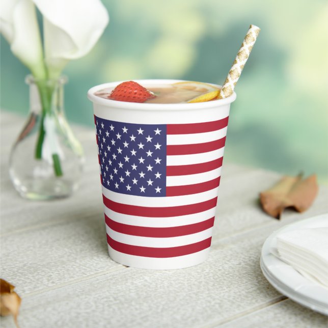 Gobelets En Papier American Flag, Flag of United States (Insitu)