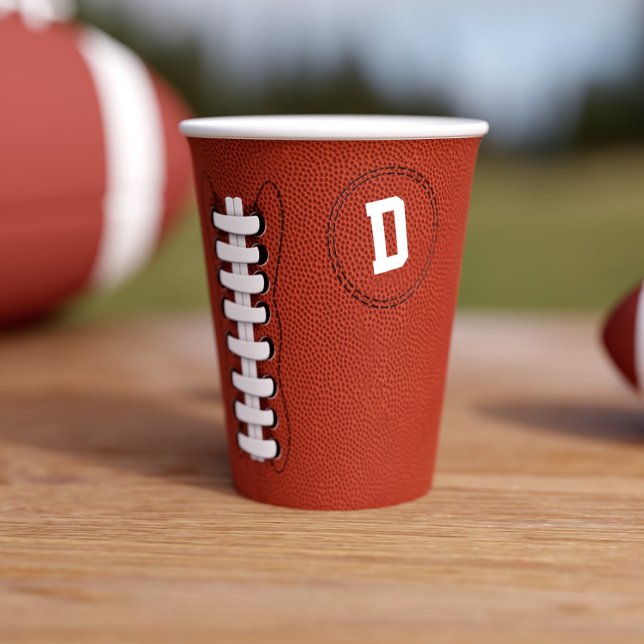 Gobelets En Papier American Football Monogram Sports Party (For sport themed parties - just add your initial)