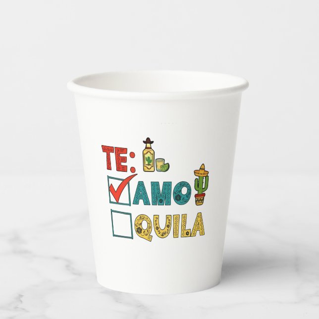 Gobelets En Papier Amo Tequila Cinco De Mayo Drôle (Recto)