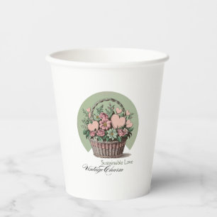 Gobelets En Papier Amour durable, charme Vintage