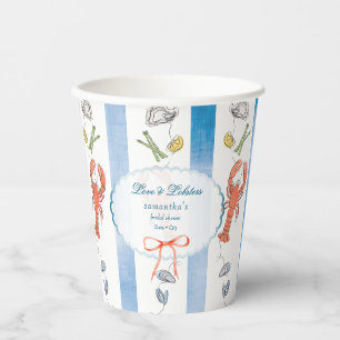 Gobelets En Papier Amour & Langouste Coquette Nœud Mariage Réception