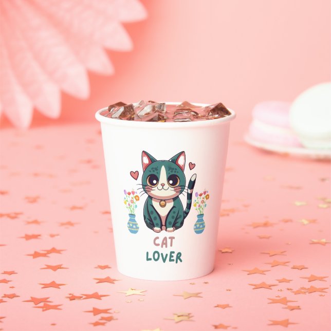 Gobelets En Papier Amoureux des chats (Insitu)