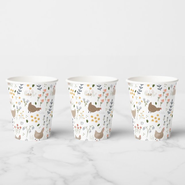 Gobelets En Papier Amoureux du poulet Famyard Animaux Party (Multi)