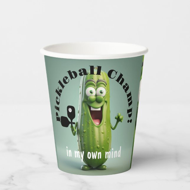 Gobelets En Papier Amusant Pickleball Champ coupe papier (Recto)