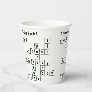 Gobelets En Papier Amusant "Sunday Ready !" Trame Eyeglass Noir Mot-d