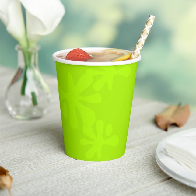 Gobelets En Papier Amusante fête des enfants vert néon (Insitu)